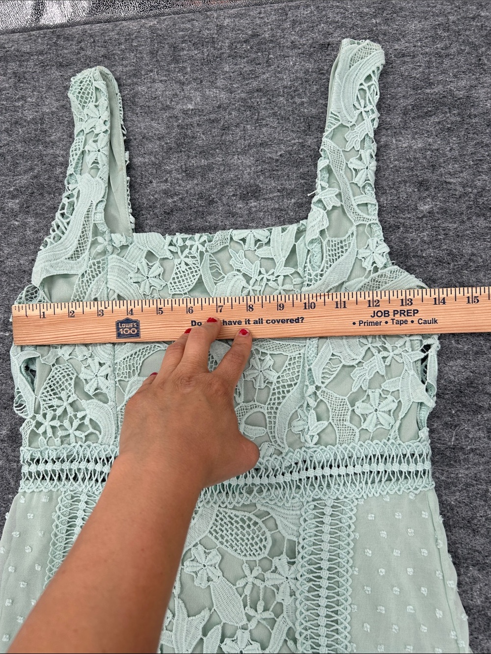 Just Me Women’s Mint Green Dress with Delicate Crochet Trim - Picture 5 of 11